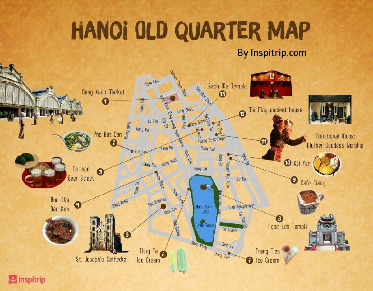 街道地图河内的旧城区