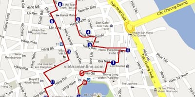 河内感兴趣的地方的地图